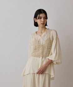 GRACE CONTINENTAL レースキャミ付カフタンブラウス