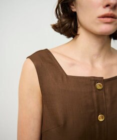 GRACE CONTINENTAL リネンタッチ配色ワンピース