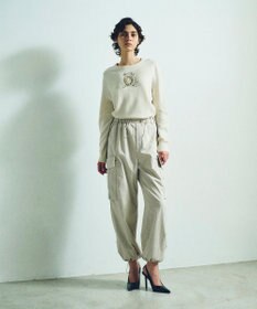 GRACE CONTINENTAL エンブレム刺繍ニットトップ