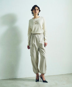 GRACE CONTINENTAL エンブレム刺繍ニットトップ