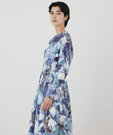 GRACE CONTINENTAL タックフレアプリントワンピース