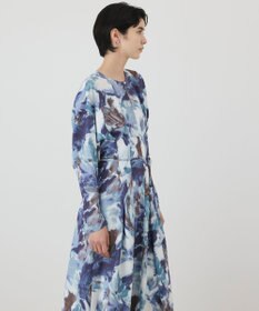 GRACE CONTINENTAL タックフレアプリントワンピース