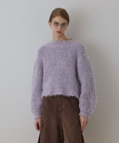 GRACE CONTINENTAL バルキーフェザーニットトップ ラベンダー