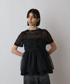 GRACE CONTINENTAL タフタチュールキャミ