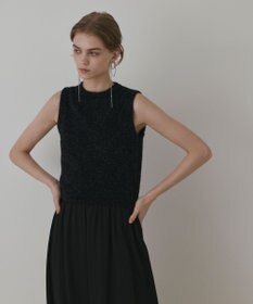 GRACE CONTINENTAL ラメフェザ－ニットトップ