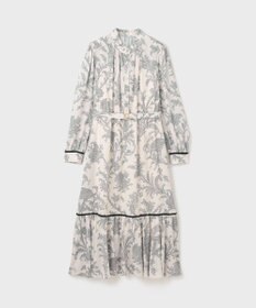 GRACE CONTINENTAL サラサプリントリボン付ワンピース