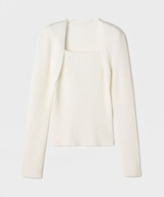 GRACE CONTINENTAL スクエアリブニットトップ