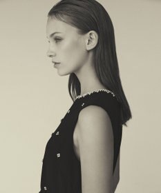 GRACE CONTINENTAL ペプラムリボンドレス