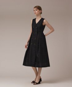 GRACE CONTINENTAL シャドーチェックワンピース ブラック