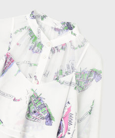 GRACE CONTINENTAL スーヴェニールプリントブラウス