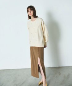 GRACE CONTINENTAL パールドットニットトップ