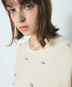 GRACE CONTINENTAL パールドットニットトップ