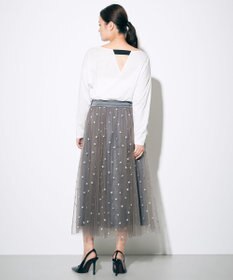 GRACE CONTINENTAL ブーツプリントチュールスカート