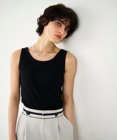 GRACE CONTINENTAL テレコノースリーブ ブラック