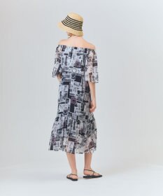 GRACE CONTINENTAL シフォンプリントドレス