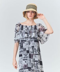 GRACE CONTINENTAL シフォンプリントドレス