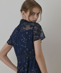 GRACE CONTINENTAL フラワ－フレアドレス