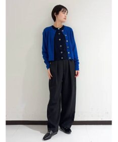 GRACE CONTINENTAL バイカラーウールニットカーディガン