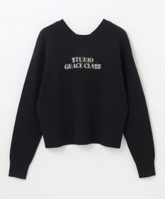 GRACE CONTINENTAL ロゴビジューニットトップ