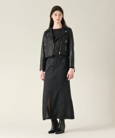 GRACE CONTINENTAL ラムレザーライダースジャケット ブラック