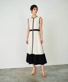 GRACE CONTINENTAL 配色ポンチフレアワンピース