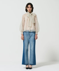 GRACE CONTINENTAL チュールドットボウタイブラウス