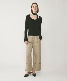 GRACE CONTINENTAL ボウタイリブニットトップ