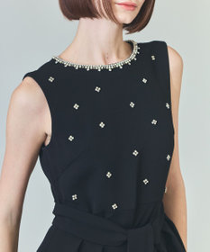 GRACE CONTINENTAL ペプラムリボンドレス