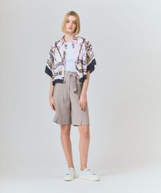 GRACE CONTINENTAL リネンデニムライクパンツ ベージュ