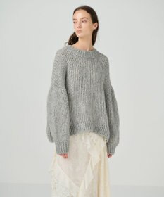 GRACE CONTINENTAL オーバールーズニットトップ グレー