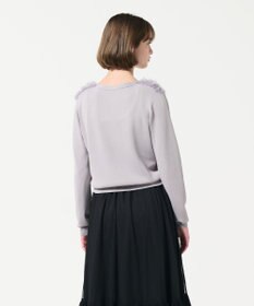 GRACE CONTINENTAL ギャザーフリルニットカーディガン