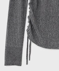 GRACE CONTINENTAL ラメリブクルーネックトップ