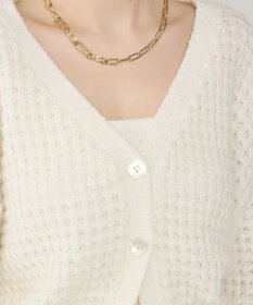 GRACE CONTINENTAL ワッフルショートニットカーディガン