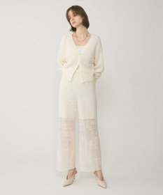 GRACE CONTINENTAL ワッフルショートニットカーディガン