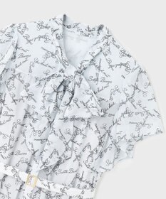 GRACE CONTINENTAL ボウタイプリーツプリントワンピース