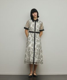 GRACE CONTINENTAL フラワーコード刺繍ワンピース