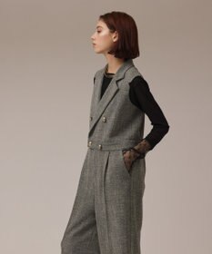 GRACE CONTINENTAL ツイードテーラーサロペット グレー