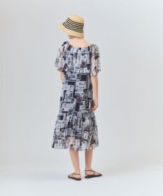 GRACE CONTINENTAL シフォンプリントドレス