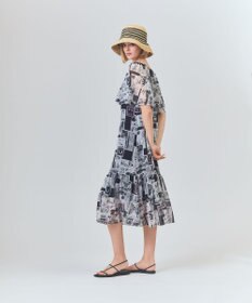 GRACE CONTINENTAL シフォンプリントドレス