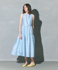 GRACE CONTINENTAL キカドットジャガードドレス ブルー