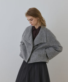 GRACE CONTINENTAL アルパカシャギージャケット グレー