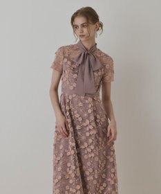 GRACE CONTINENTAL フラワ－フレアドレス ピンク