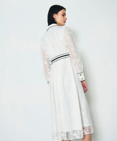 GRACE CONTINENTAL ストライプフラワー刺繍ワンピース