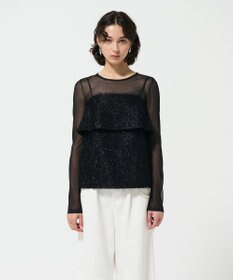 GRACE CONTINENTAL フリンジジャガードノースリーブ トップ