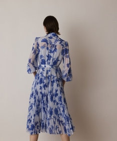 GRACE CONTINENTAL フラワープリントプリーツワンピース