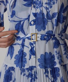 GRACE CONTINENTAL フラワープリントプリーツワンピース