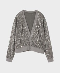 GRACE CONTINENTAL スパンコールニットカーディガン