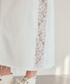 GRACE CONTINENTAL サイドレースデニムスカート