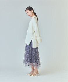 GRACE CONTINENTAL フェザースリーブニットトップ