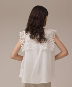 GRACE CONTINENTAL パターンレースカラーブラウス